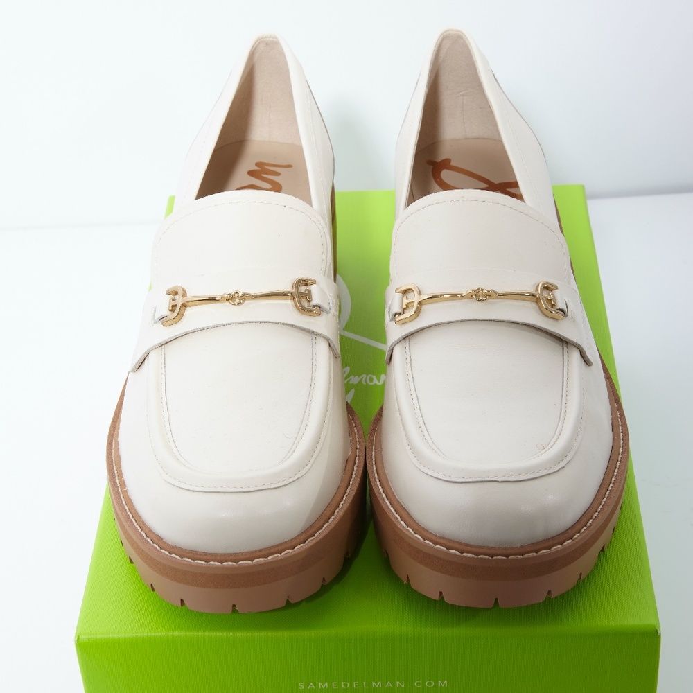 SAM EDELMAN Tully Loafers Ivory with beige sole